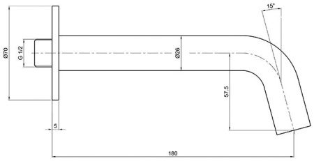 Излив для ванны AQUAme AQM8302BС брашированная медь встраиваемый Излив для ванны AQUAme AQM8302BС брашированная медь встраиваемый