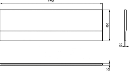 Акриловая фронтальная панель Ideal Standard HOTLINE 170 см c креплением Акриловая фронтальная панель Ideal Standard HOTLINE 170 см c креплением