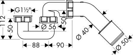 Сифон для ванны Hansgrohe 56373000 Сифон для ванны Hansgrohe 56373000