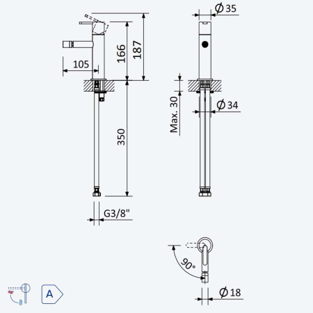 Смеситель для биде Bruma Leaf 1671006MM Morning Mist сталь матовая Смеситель для биде Bruma Leaf 1671006MM Morning Mist сталь матовая